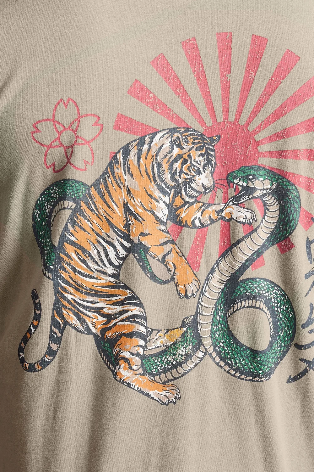 BadRhino Stone Brown Acid Wash Tiger Graphic T-Shirt - 4XL Image 4