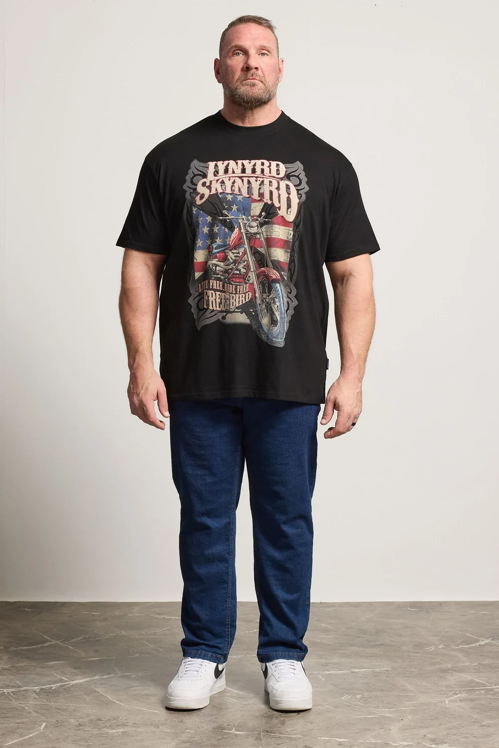 BadRhino Black Lynyrd Skynyrd Bike Graphic T-Shirt - 5-6XL Image 2