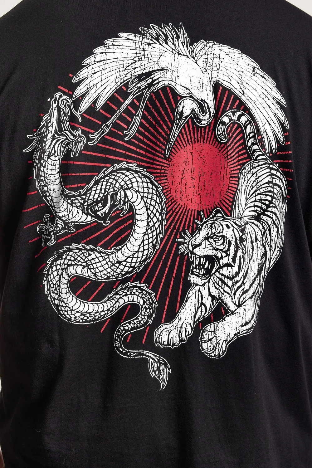 BadRhino Black Japanese Animal Graphic T-Shirt - 4XL Image 4