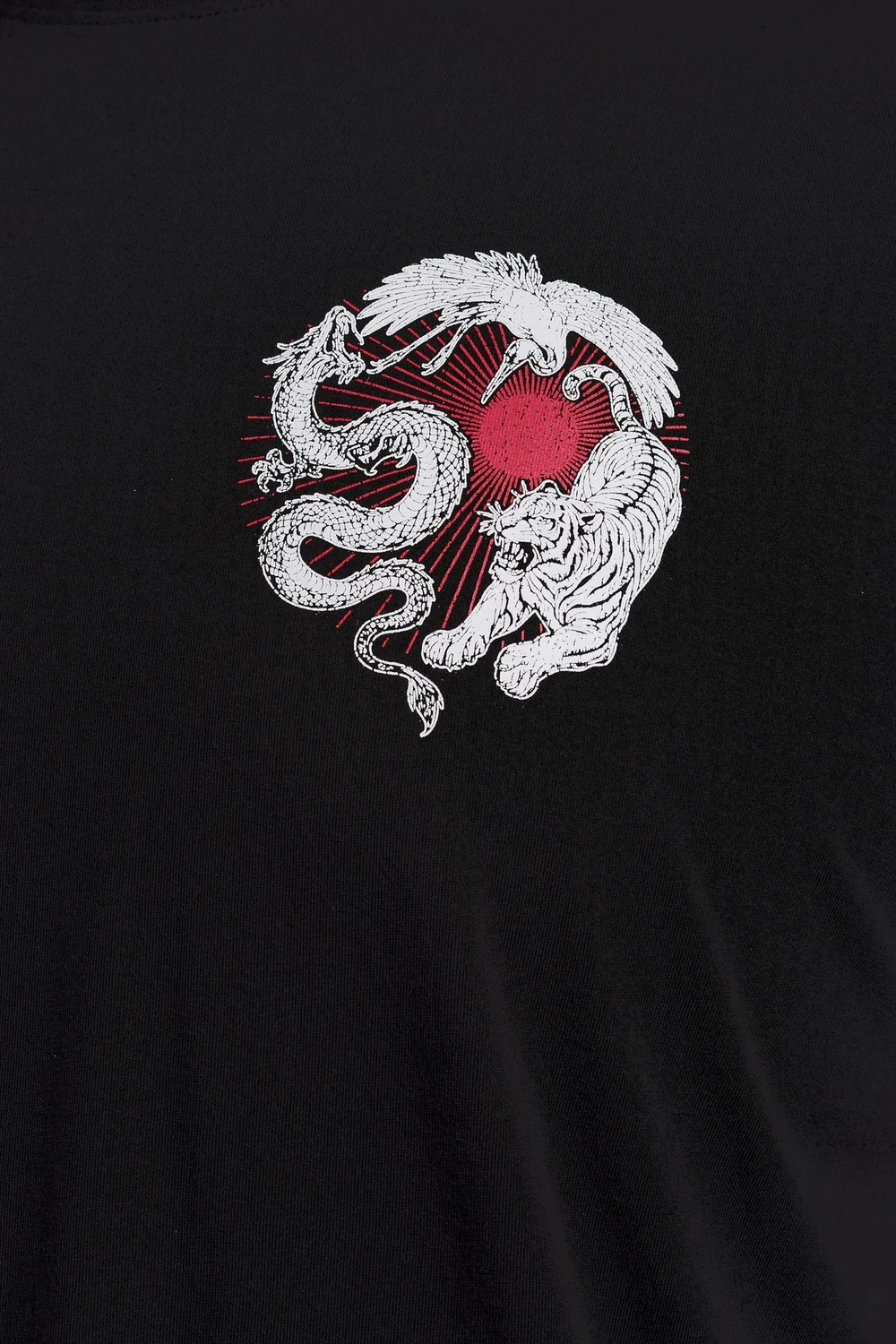 BadRhino Black Japanese Animal Graphic T-Shirt - 4XL Image 5