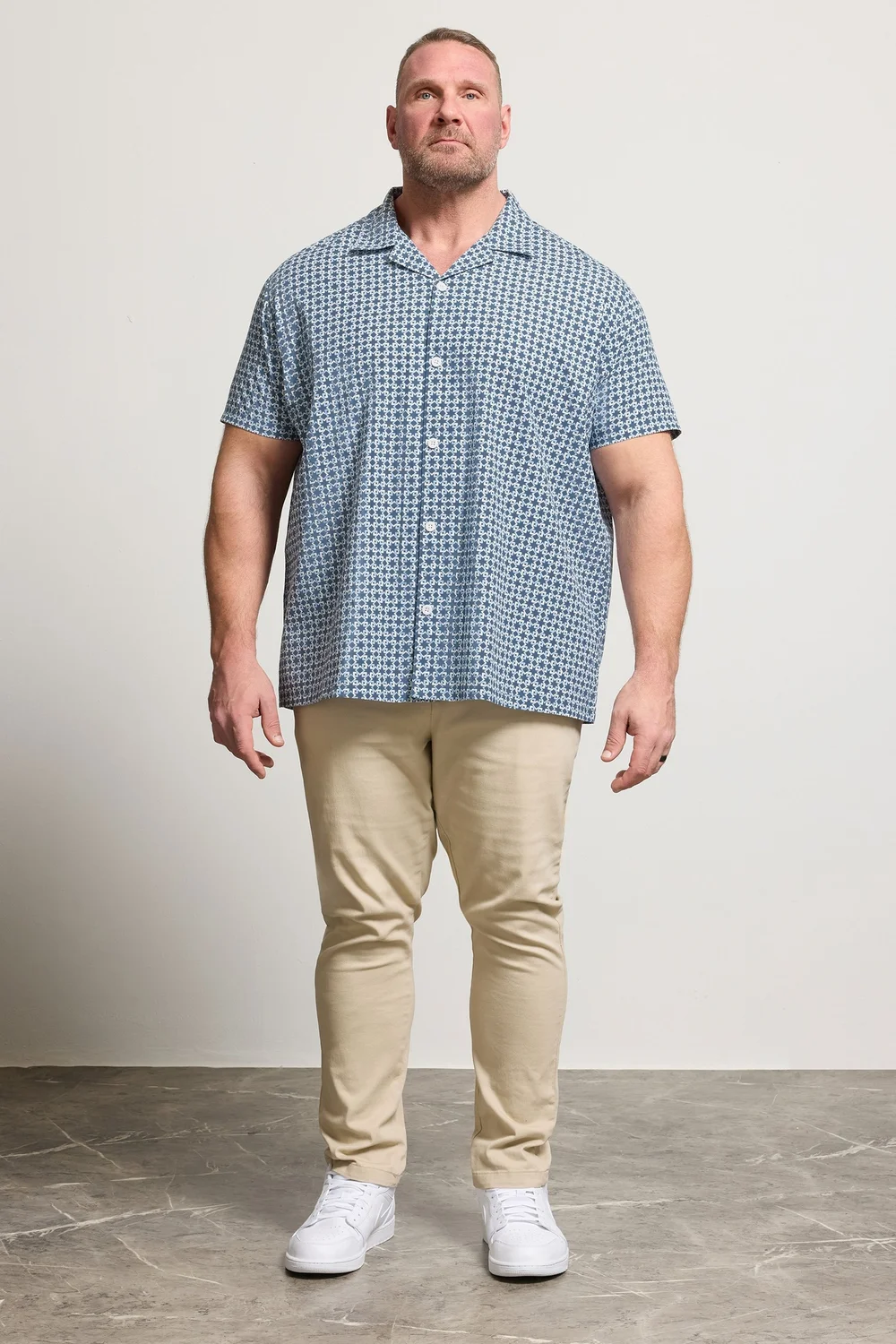 BadRhino Blue Geometric Poplin Shirt - 3XL Image 3