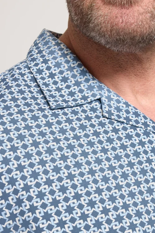 BadRhino Blue Geometric Poplin Shirt - 3XL Image 5