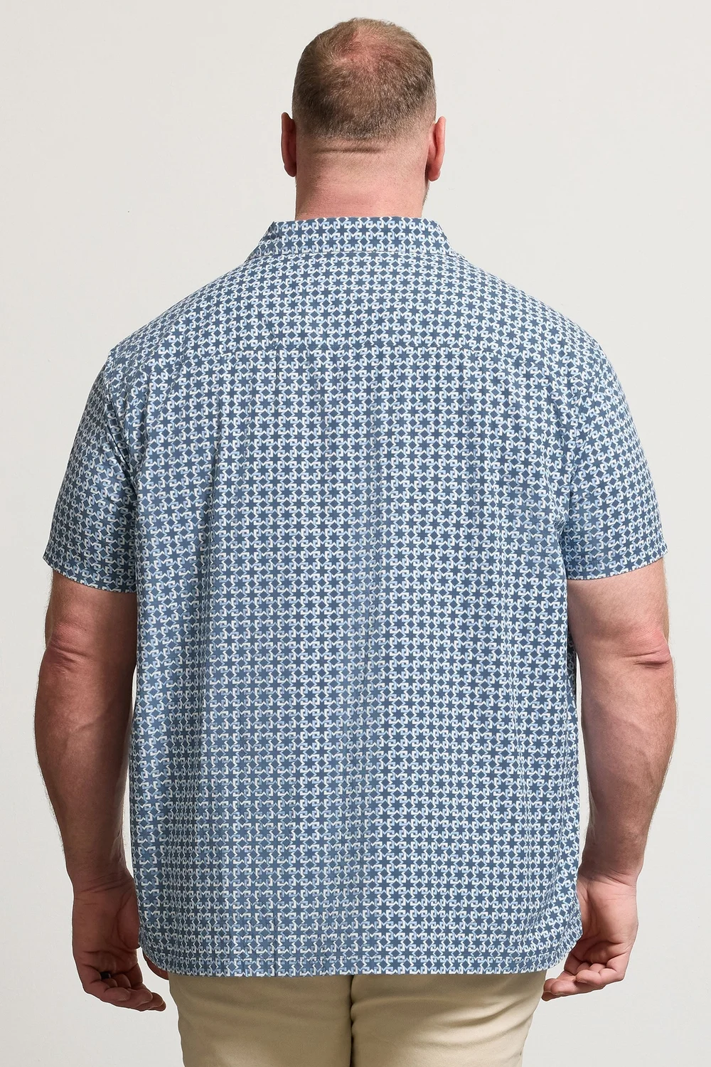 BadRhino Blue Geometric Poplin Shirt - 3XL Image 4