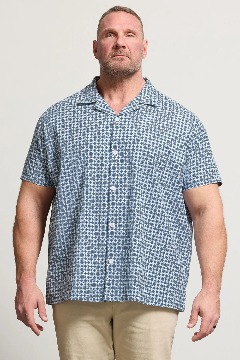 BadRhino Blue Geometric Poplin Shirt - 3XL Image 2