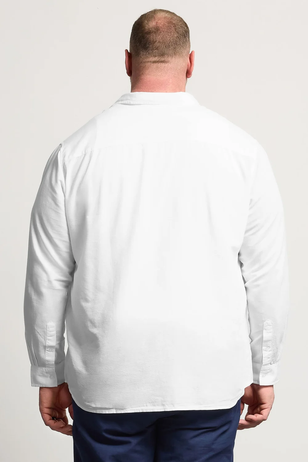 BadRhino White Long Sleeve Linen Blend Shirt - 5-6XL Image 3