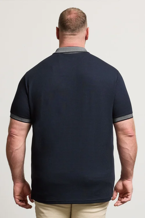 BadRhino Navy Blue Two Tone Waffle Polo Shirt - 3XL Image 3