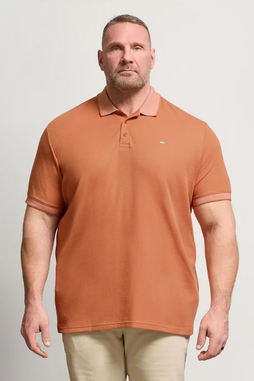 BadRhino Orange Two Tone Waffle Polo Shirt - XL Image 1