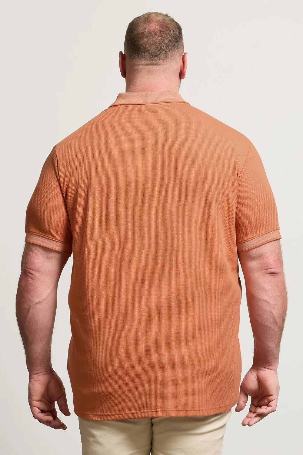 BadRhino Orange Two Tone Waffle Polo Shirt - XL Image 3