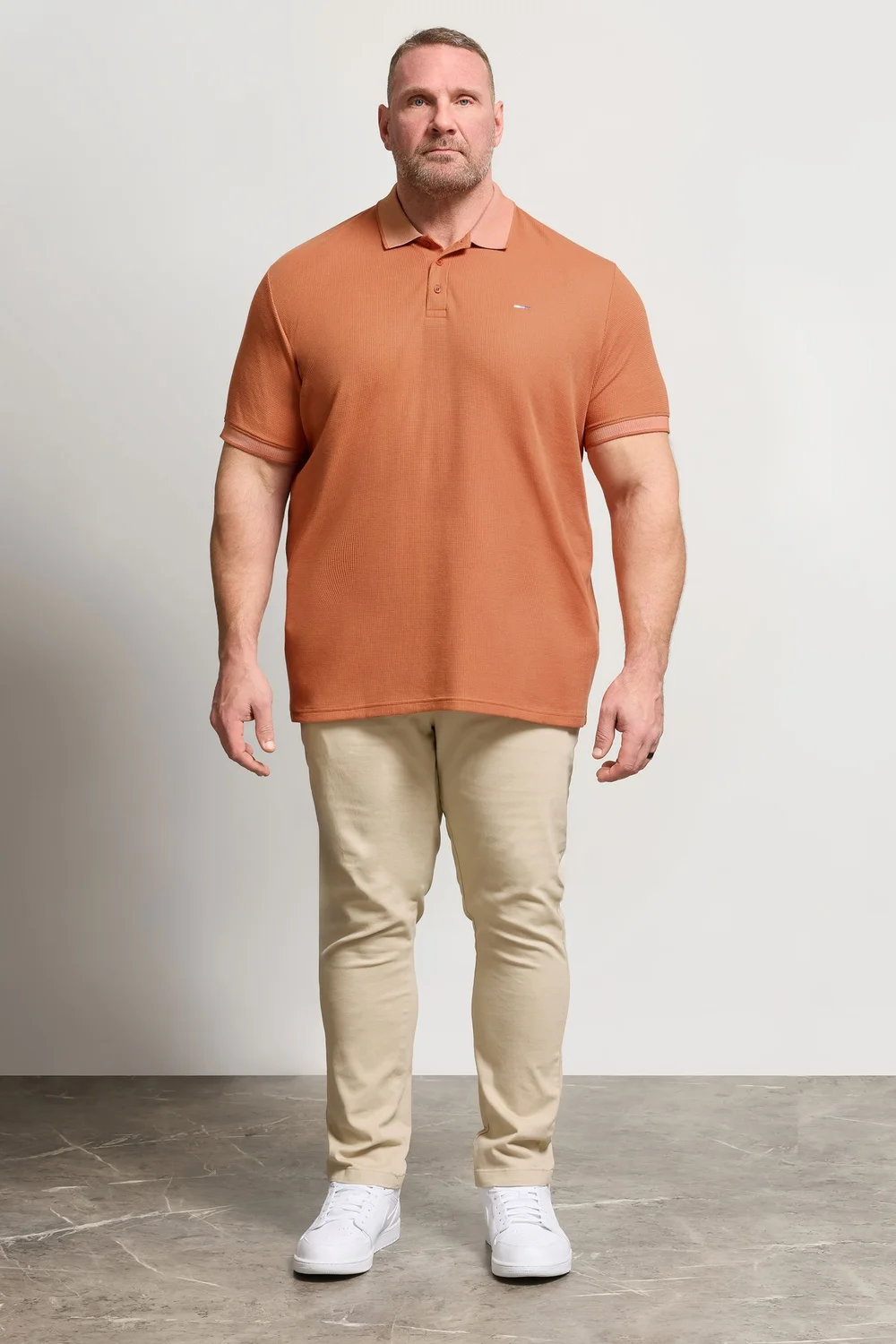 BadRhino Orange Two Tone Waffle Polo Shirt - XL Image 2