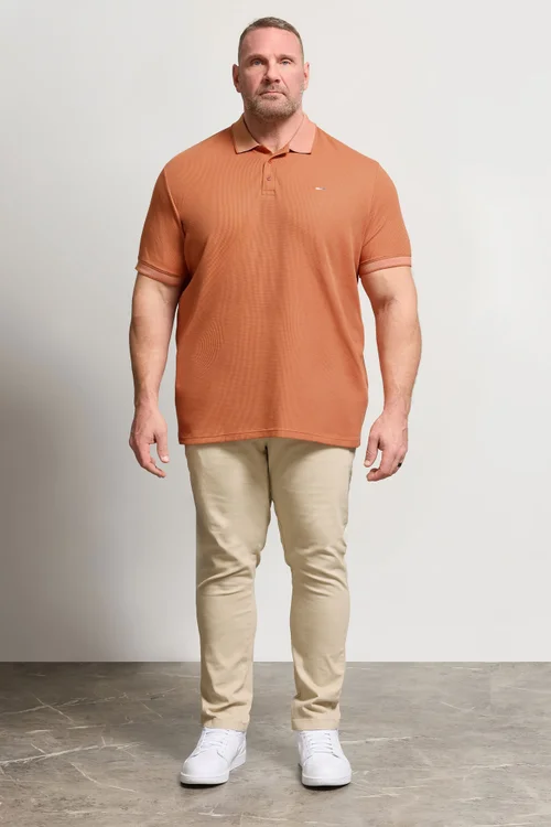 BadRhino Orange Two Tone Waffle Polo Shirt - XL Image 2