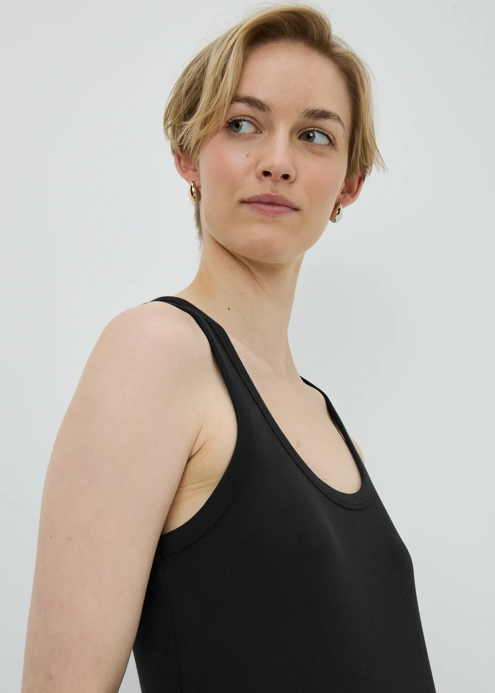 Black Scoop Neck Seam Midaxi Dress - 8 Image 3
