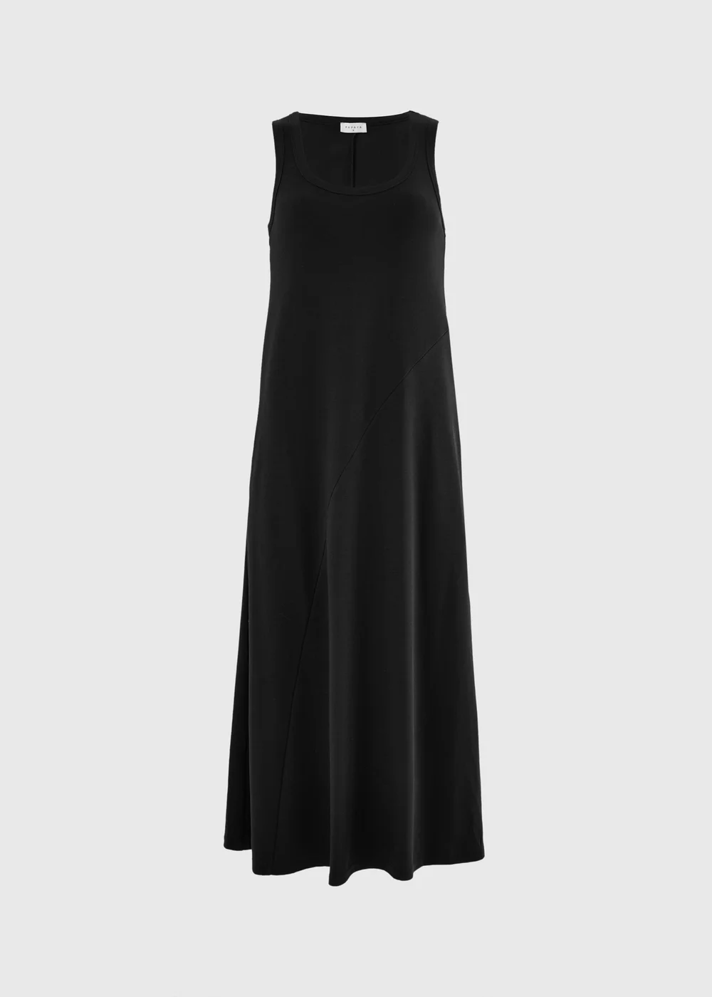 Black Scoop Neck Seam Midaxi Dress - 8 Image 4