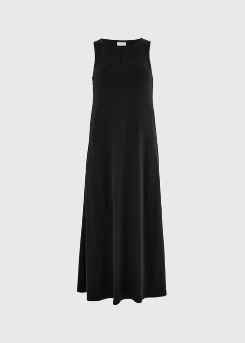 Black Scoop Neck Seam Midaxi Dress - 8 Image 4