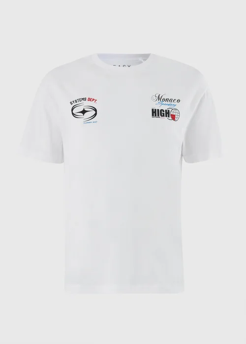 White Monaco Racing Graphic T-Shirt - S Image 4