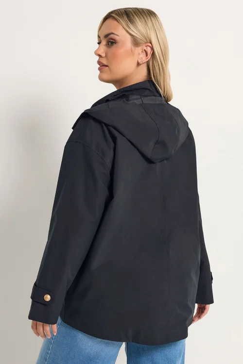 Yours Curve Navy Blue Military Button Jacket - 22-24 Image 4