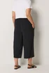 Yours Curve Black Cropped Twill Culottes - 26-28 Image 3