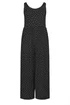 Yours Curve Black Polka Dot Textured Jumpsuit - 30-32 Image 5
