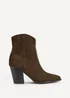 Linzi Canyon Brown Suede Leather Western Ankle Boots - Size 5 Image 2