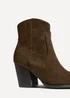 Linzi Canyon Brown Suede Leather Western Ankle Boots - Size 5 Image 5