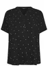 Yours Curve Black Crinkle Polka Dot Notch Neck Top - 16 Image 5