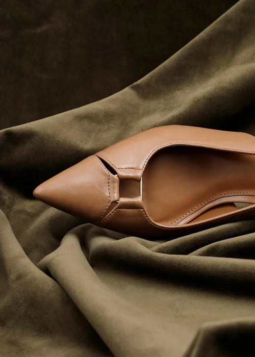 Linzi Lowrie Camel Faux Leather Court Heels - 5 Image 6