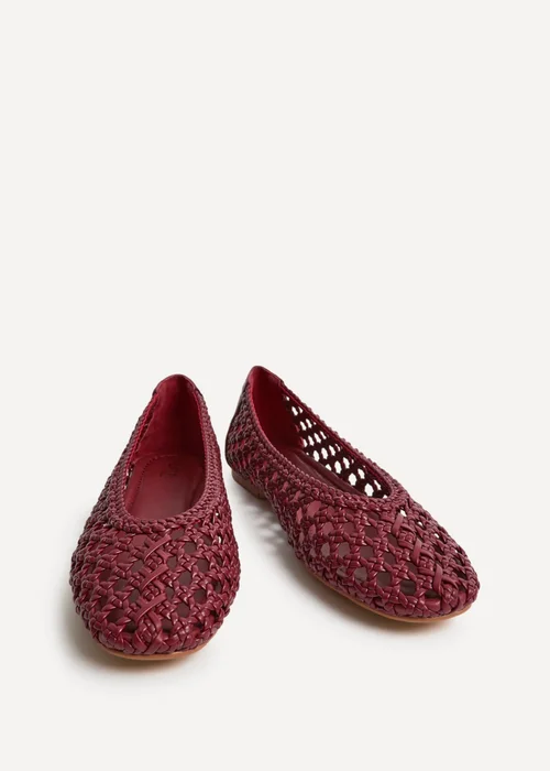 Linzi Melina Red Handwoven Ballet Flats - Size 7 Image 3