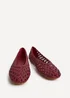 Linzi Melina Red Handwoven Ballet Flats - Size 7 Image 3