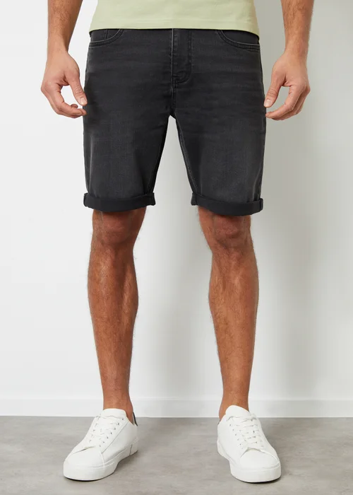Threadbare Grey Turn Up Denim Shorts - 34 Image 1