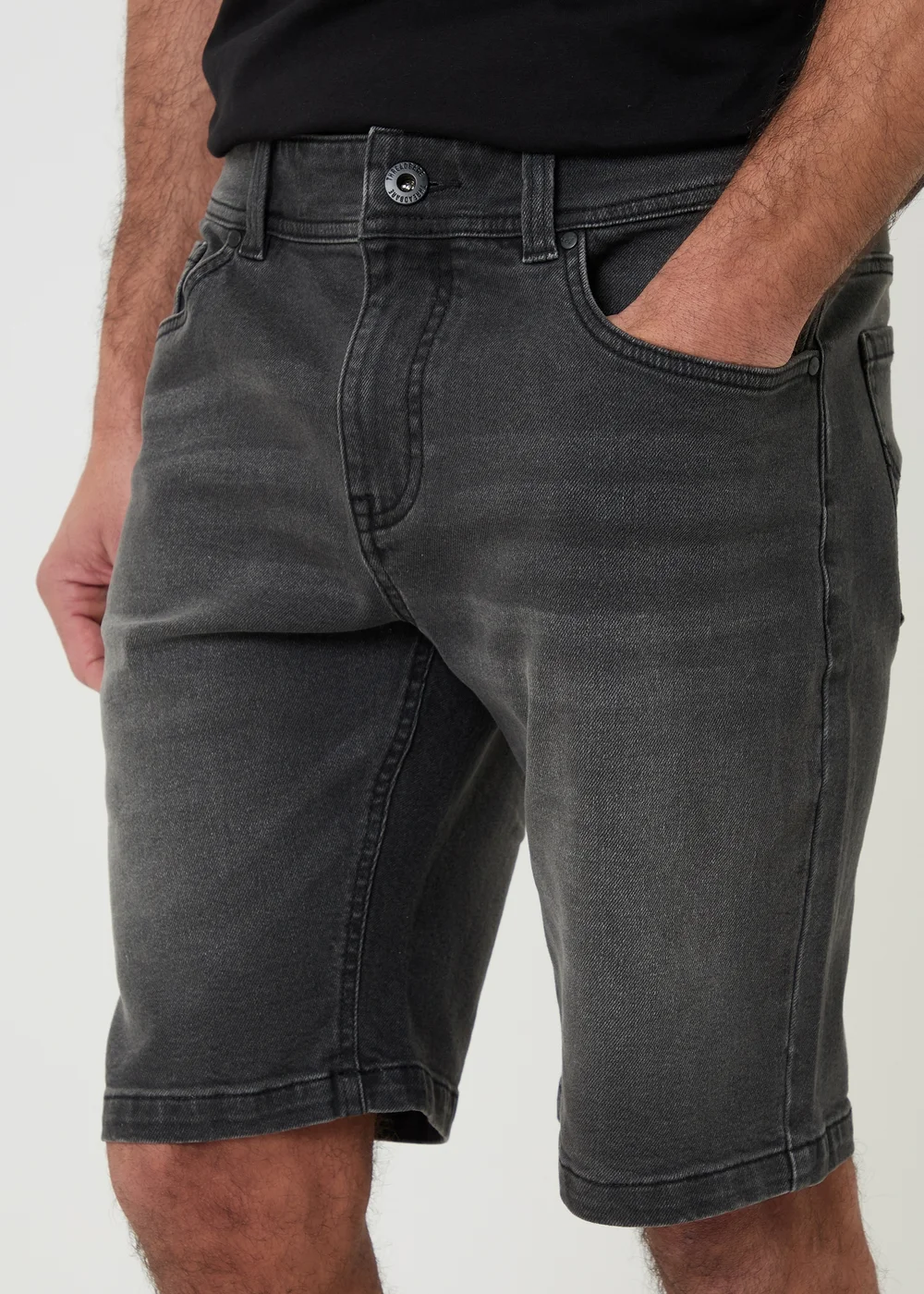 Threadbare Grey Turn Up Denim Shorts - 34 Image 4