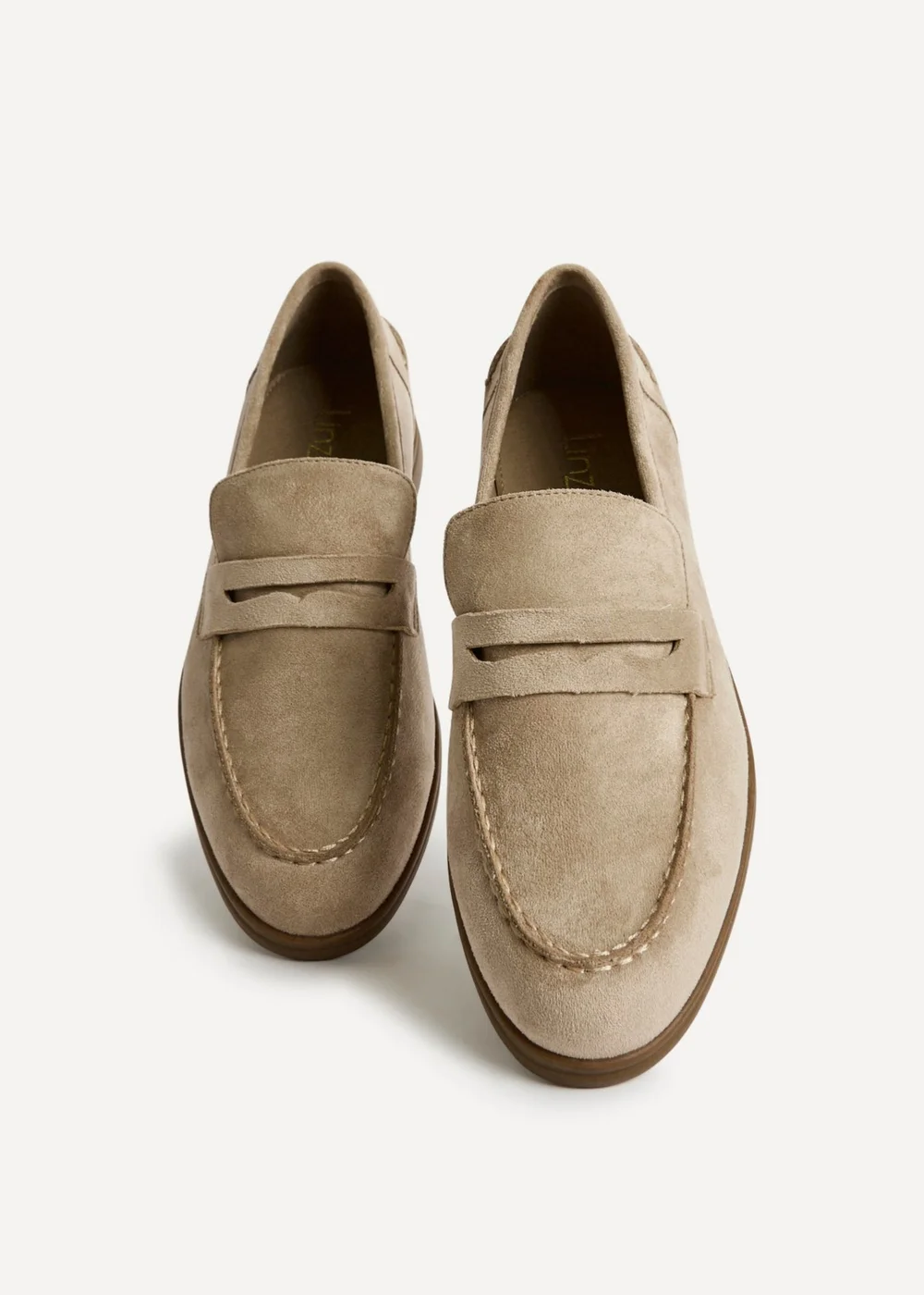 Linzi Review Beige Faux Suede Classic Loafer - 3 Image 5