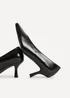 Linzi Delaney Black Faux Leather Square Toe Court Heels - 3 Image 5