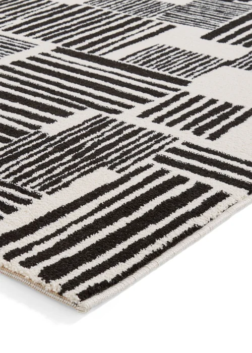 Catherine Lansfield Blocks Black/White Rug 120 x 170cm - 80 x 150 Image 4
