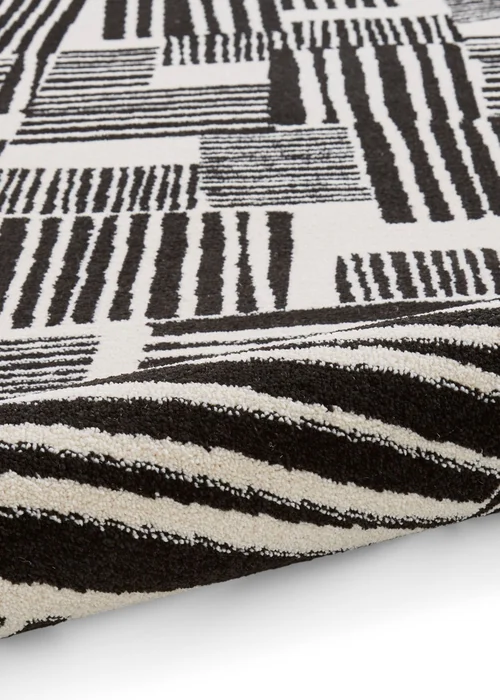 Catherine Lansfield Blocks Black/White Rug 120 x 170cm - 80 x 150 Image 5