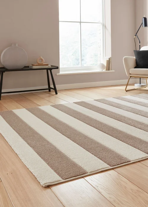 Catherine Lansfield Cove Stripe Natural Rug 120 x 170cm - 80 x 150 Image 2