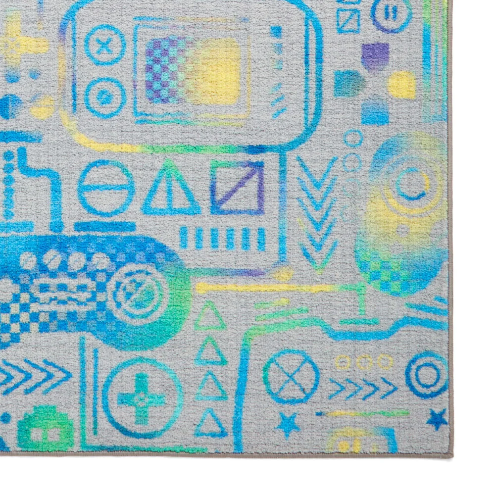 Catherine Lansfield Gamer Grey Washable Rug 120 x 170cm - 80 x 150 Image 3