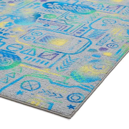 Catherine Lansfield Gamer Grey Washable Rug 120 x 170cm - 80 x 150 Image 4