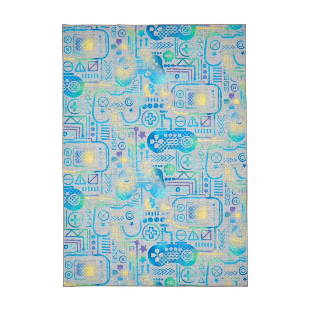 Catherine Lansfield Gamer Grey Washable Rug 120 x 170cm - 80 x 150 Image 2