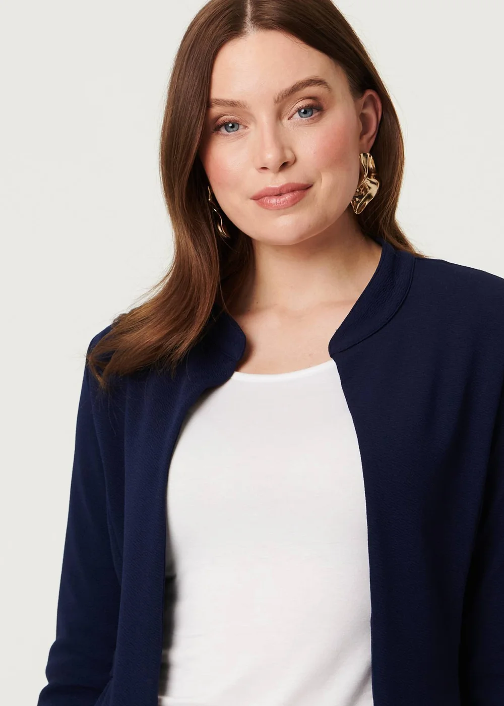 Izabel London Navy Open Front Longline Coatigan - 10 Image 3