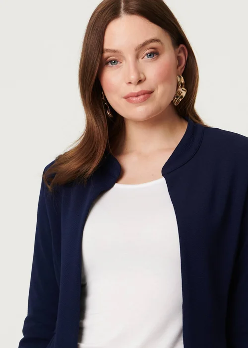 Izabel London Navy Open Front Longline Coatigan - 10 Image 3