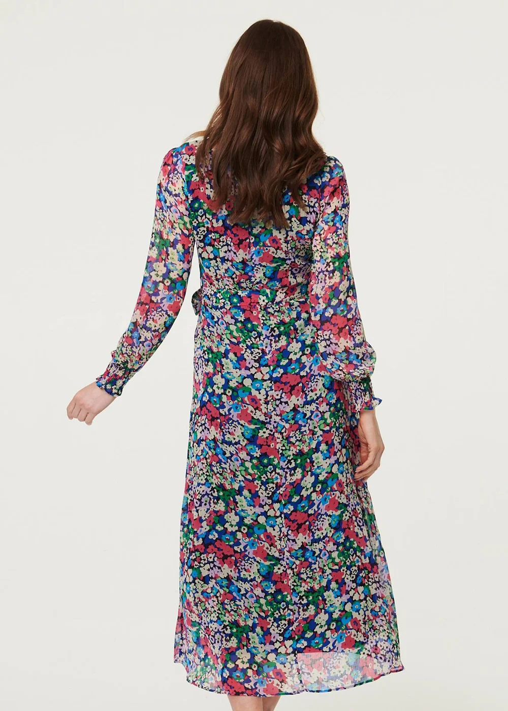 Izabel London Blue Ditsy Floral Layer Tie Waist Maxi Dress - 10 Image 2