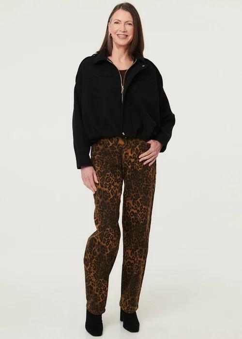 Izabel London Black Faux Suede Ruched Relaxed Bomber Jacket - 8 Image 4