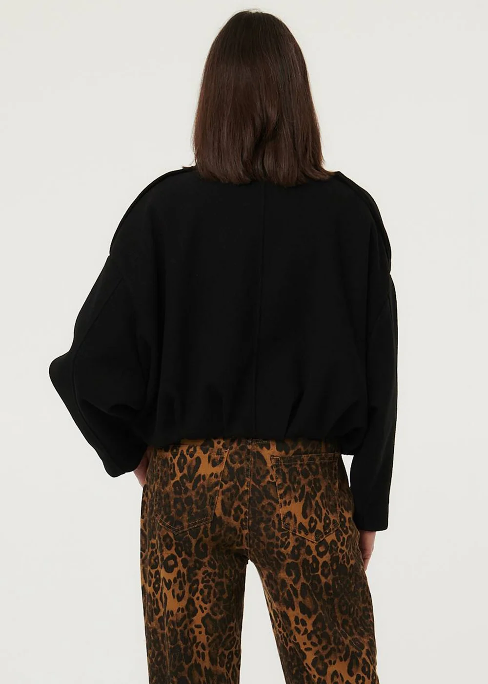 Izabel London Black Faux Suede Ruched Relaxed Bomber Jacket - 8 Image 2
