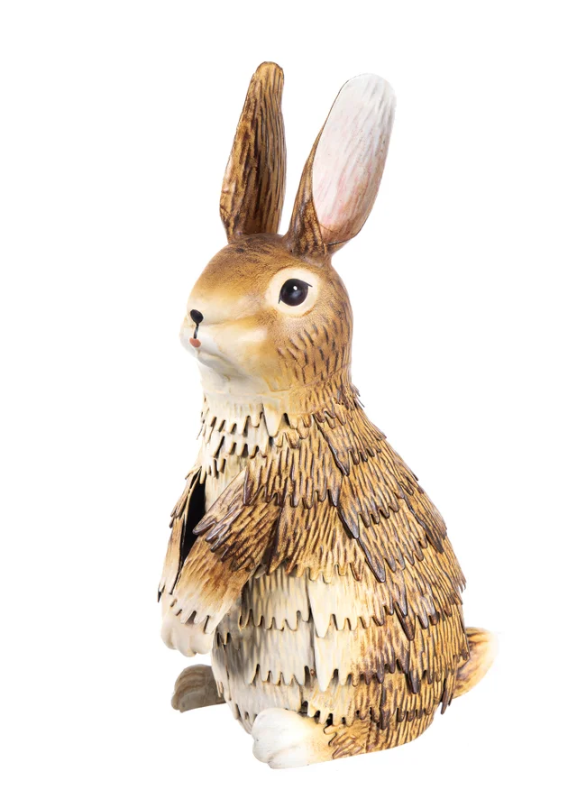 Premier Decorations Standing Bunny Metal Garden Sculpture 25cm