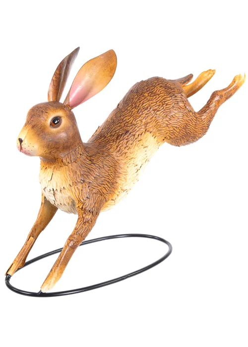 Premier Decorations Running Hare Metal Garden Sculpture 53cm - One Size Image 1