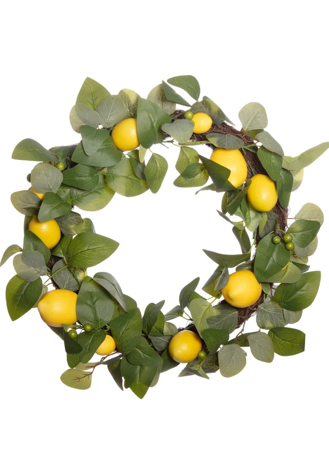 Premier Decorations Artificial Lemon Tree Wreath 45cm