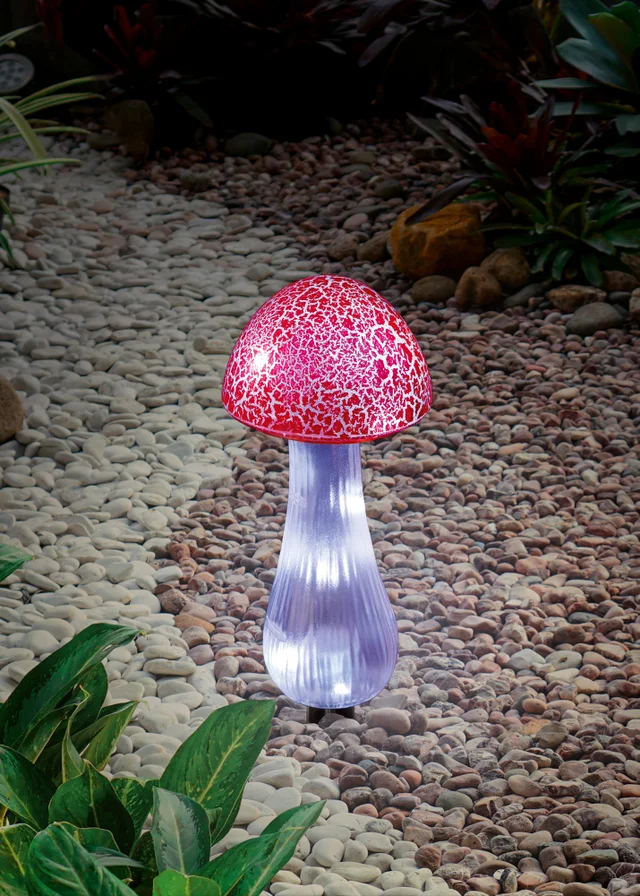 Premier Decorations Solar Toadstool Garden Stake with 10 White LEDs