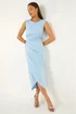 Roman Blue Petite Draped Midi Dress - 10 Image 1