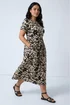 Roman Stone Curve Floral Print Pocket Midi Dress - 26-28 Image 1