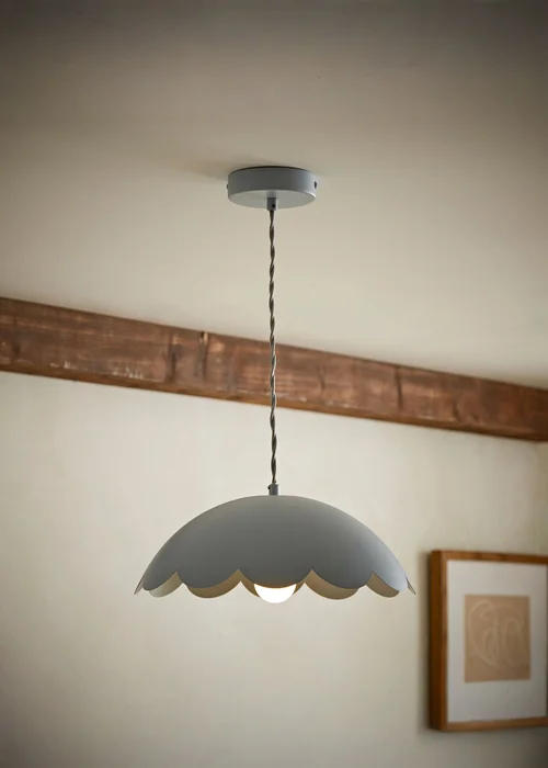 ValueLights Millie Blue Flower Scallop Ceiling Pendant - One Size Image 1