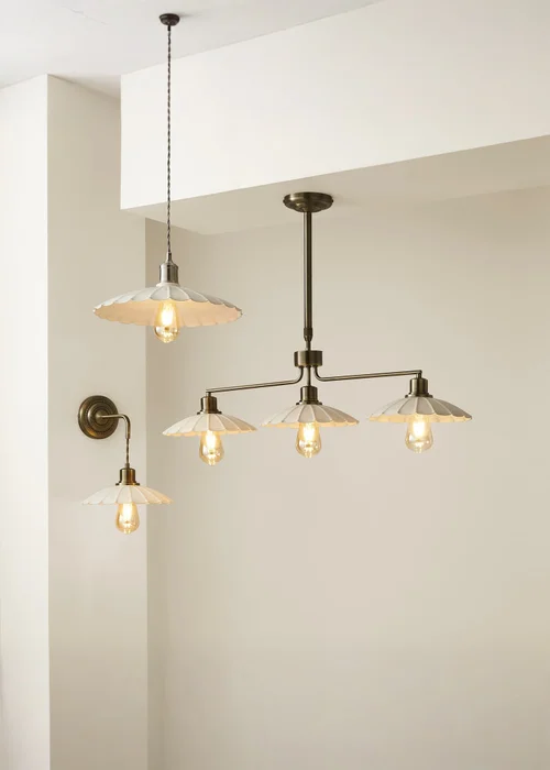 ValueLights Holborn Scallop 3 Drop Diner Ceiling Light - One Size Image 4